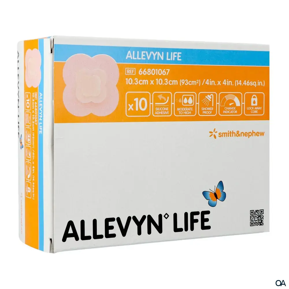ALLEVYN LIFE Schaumverband steril, 10,3 x 10,3 cm