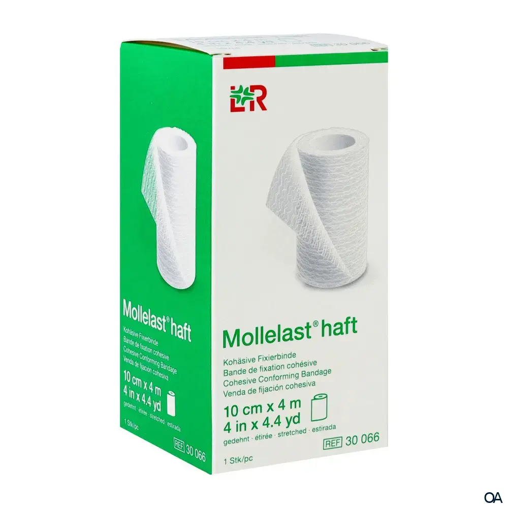 Mollelast® haft Kohäsive bielastische Fixierbinde weiß, 10 cm x 4 m