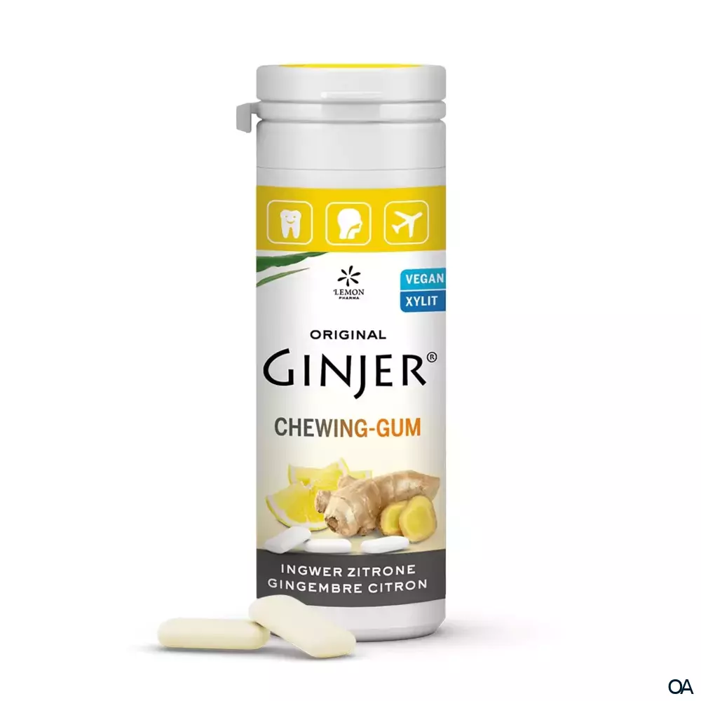 Lemon Pharma Ginjer® Ingwerkaugummi - Zitrone Lemon Pharma Ginjer® Ingwerkaugummi - Zitrone
