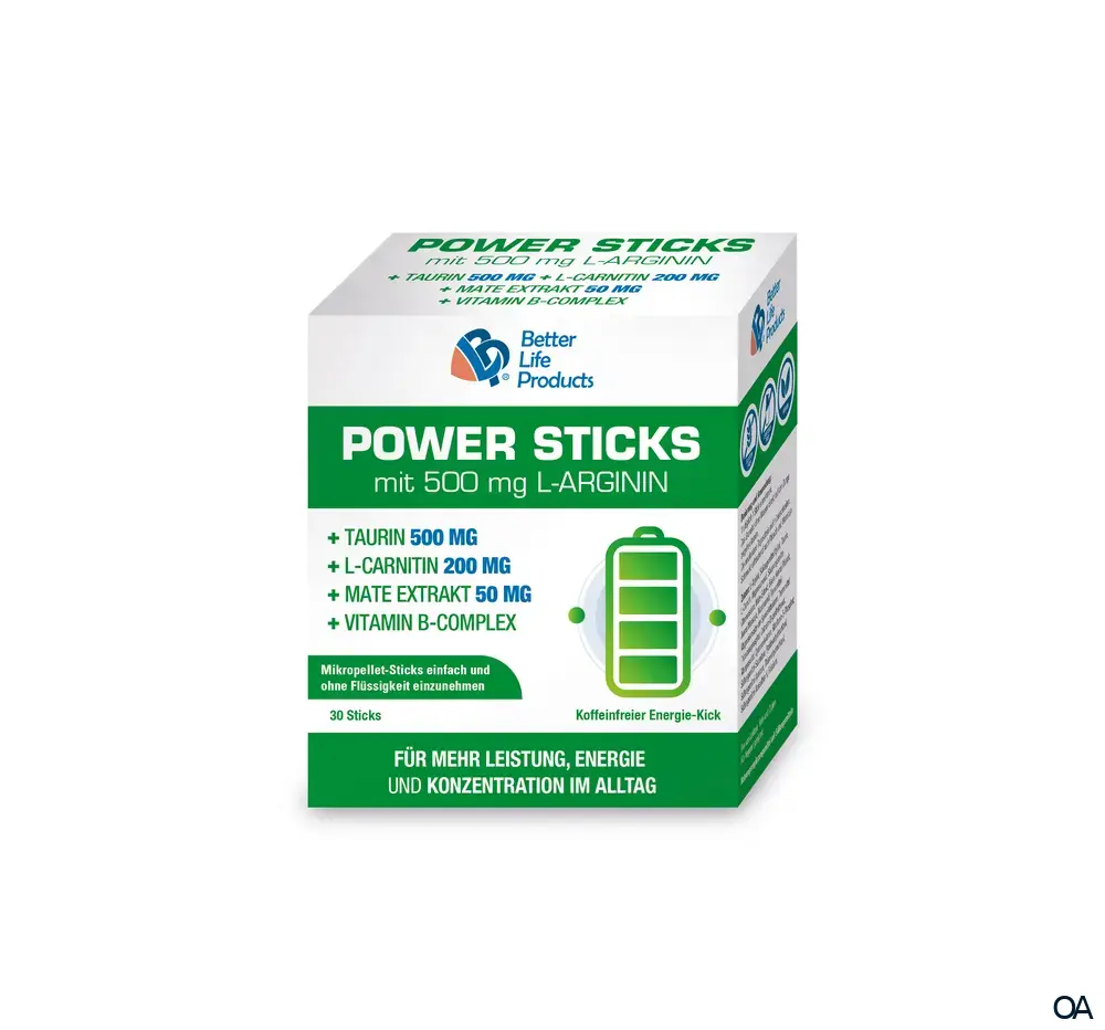 Better Life Products® Power Sticks mit 500 mg L-Arginin Better Life Products® Power Sticks mit 500 mg L-Arginin