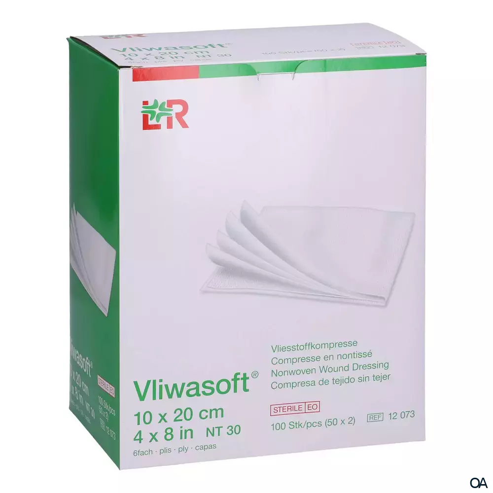Vliwasoft® Vliesstoffkompressen, steril, 6-lagig, 10 x 20 cm