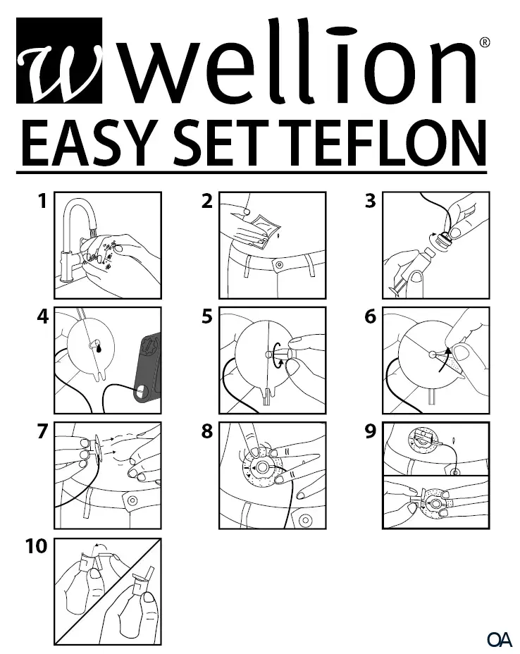 Wellion EASY Teflon Infusionsset 9 mm / 80 cm