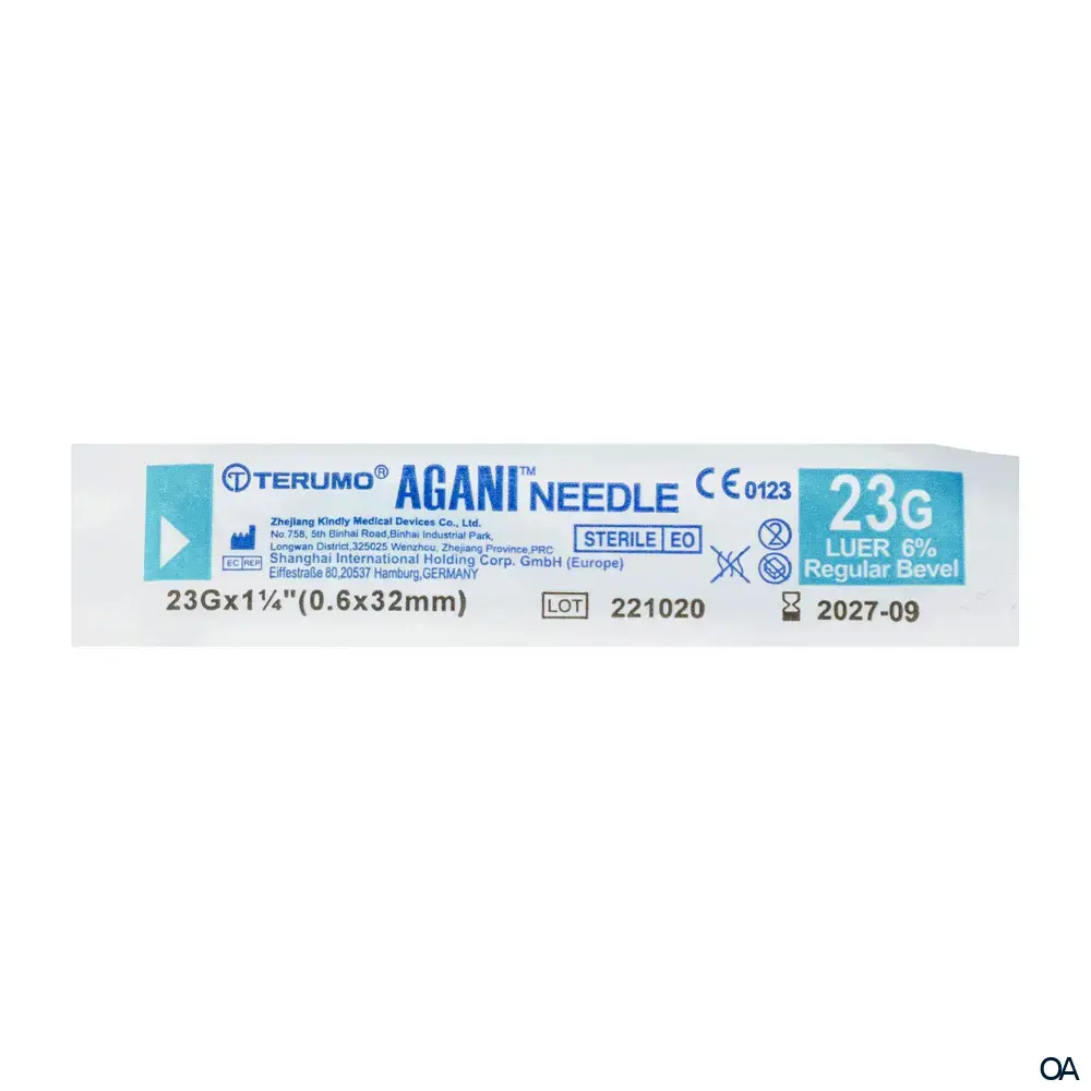 Terumo® Agani™ Einmal-Kanüle 23G x ​1 ¼", Ø 0,60 x 32 mm, blau, Nr. 14