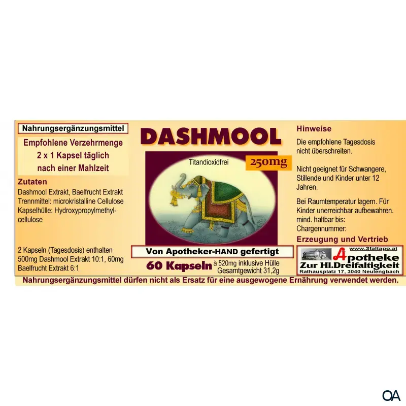 Dashmool Extrakt 250 mg Kapseln