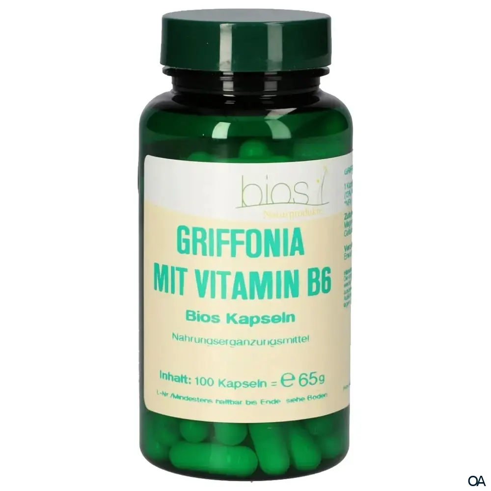 Bios Griffonia mit Vitamin B6 Kapseln Bios Griffonia mit Vitamin B6 Kapseln