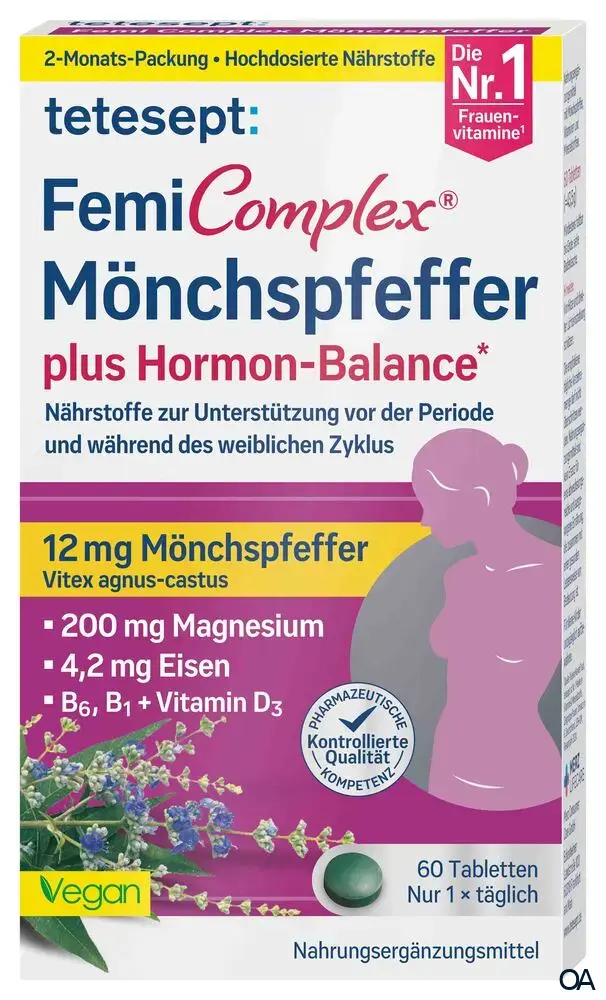tetesept FemiComplex® Mönchspfeffer Tabletten tetesept FemiComplex® Mönchspfeffer Tabletten
