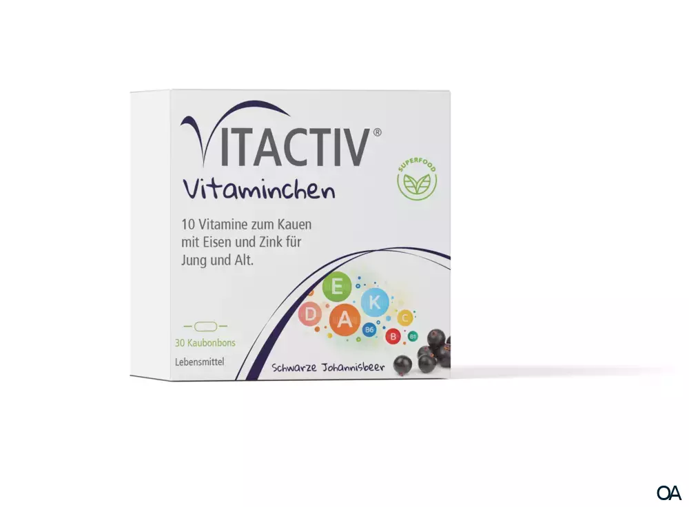 Vitactiv® Vitaminchen Kaubonbons Schwarze Johannisbeere Vitactiv® Vitaminchen Kaubonbons Schwarze Johannisbeere