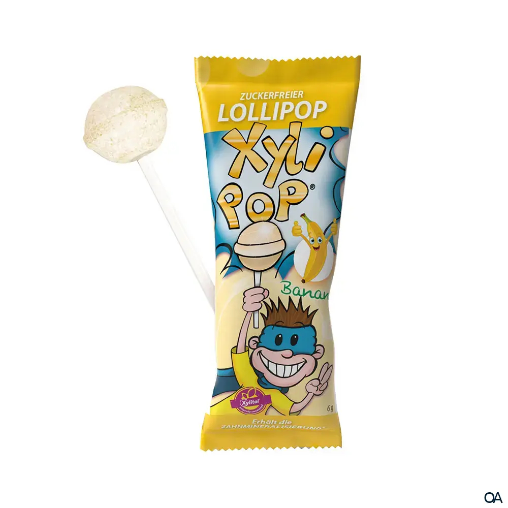 XyliPOP® – Zuckerfreier Kinder-Lolli Banane XyliPOP® – Zuckerfreier Kinder-Lolli Banane