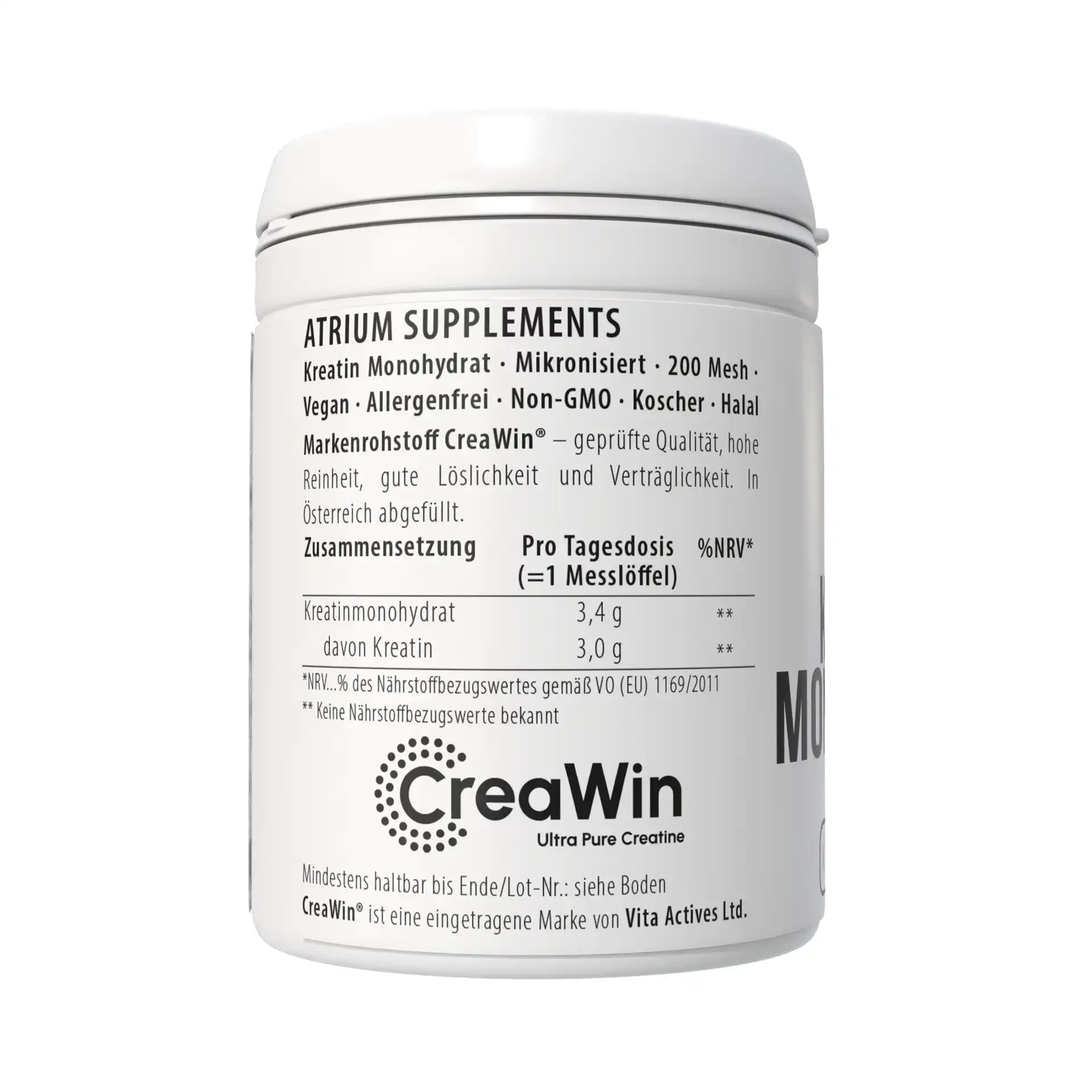 ATRIUM Creawin Kreatinmonohydrat- seitliche Ansicht
