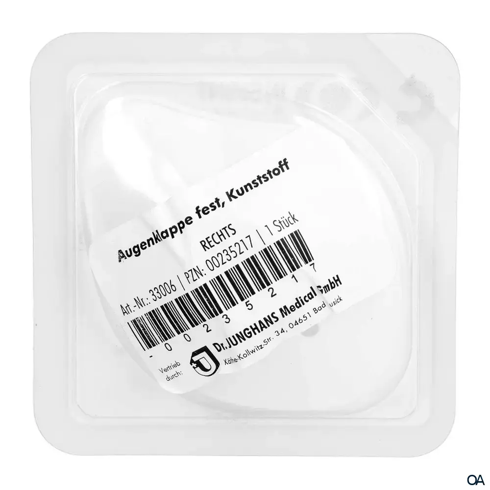 Dr. Junghans Augenklappe fest, Kunststoff, rechts, weiß Dr. Junghans Augenklappe fest, Kunststoff, rechts, weiß