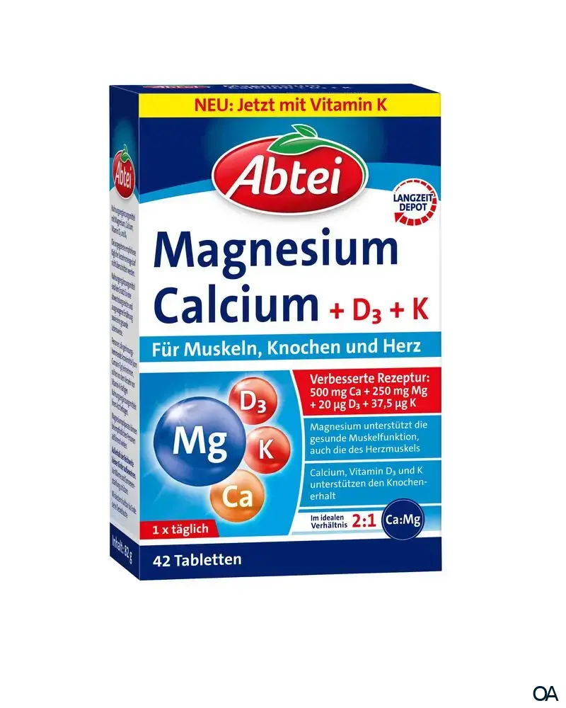 Abtei Magnesium + Calcium + D3 + K Tabletten Abtei Magnesium + Calcium + D3 + K Tabletten