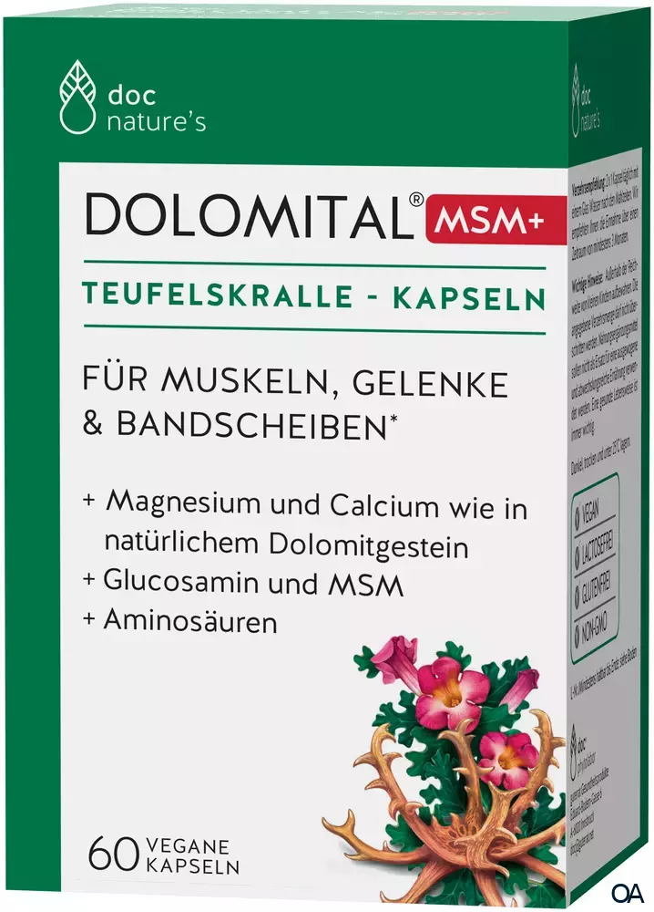 doc nature‘s Dolomital® MSM + Teufelskralle Kapseln doc nature‘s Dolomital® MSM + Teufelskralle Kapseln