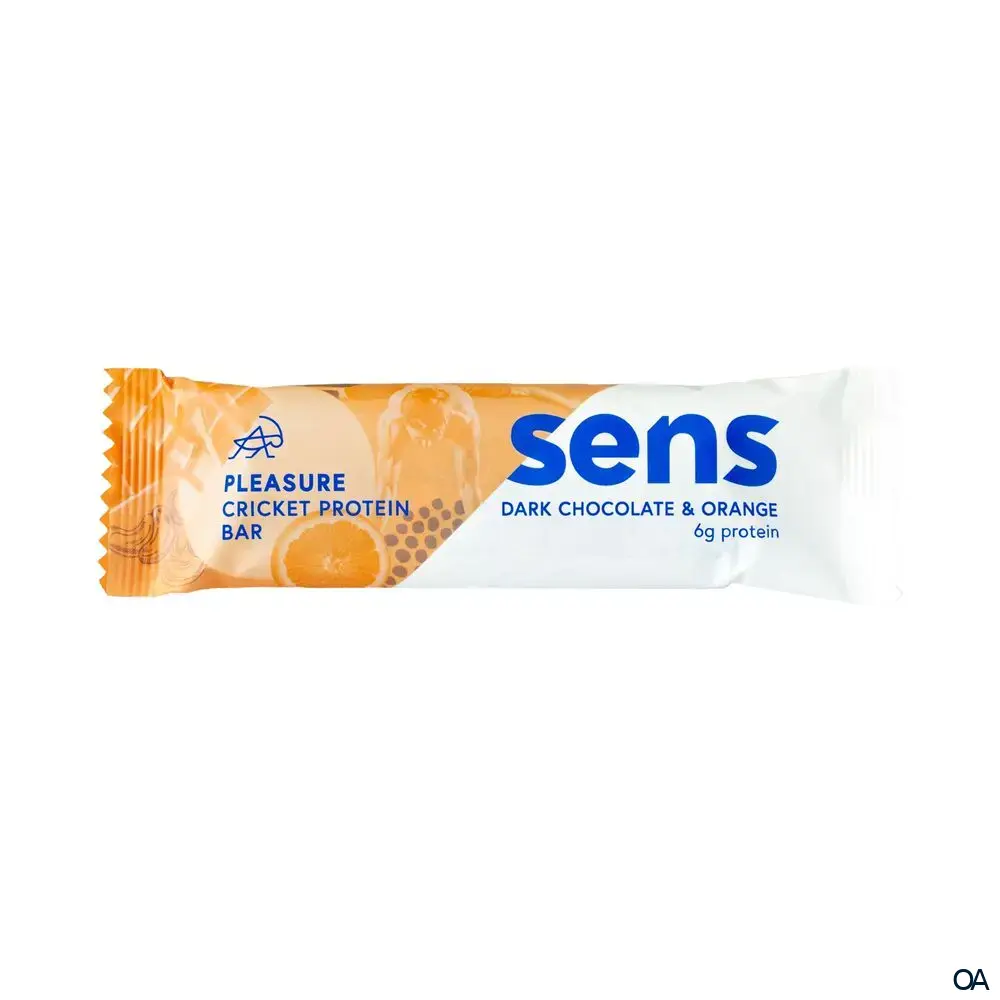 SENS Pleasure Proteinriegel mit Grillenmehl - Dunkle Schokolade & Orange