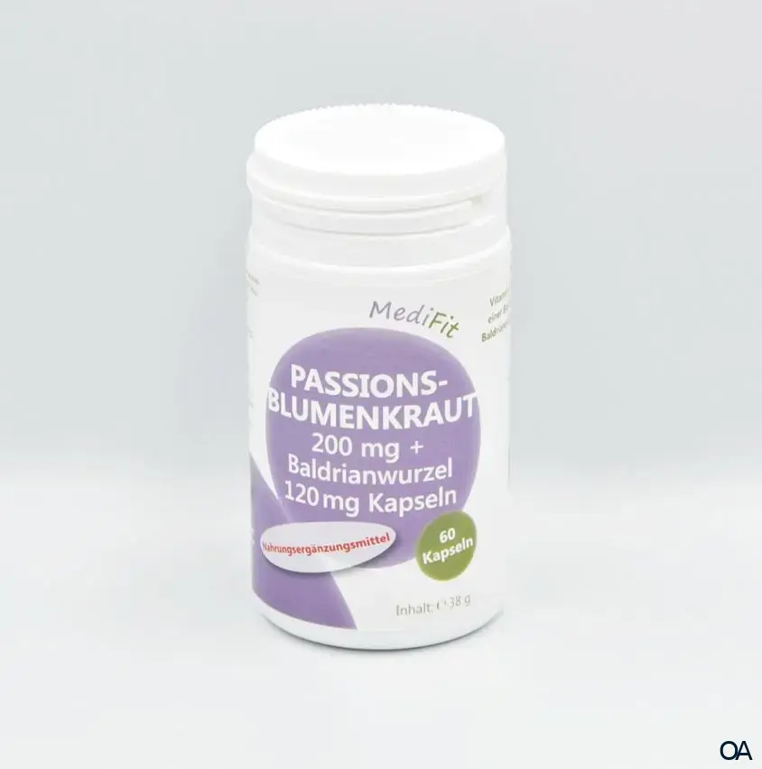 MediFit Passionsblumenkraut 200 mg + Baldrianwurzel 120 mg Kapseln