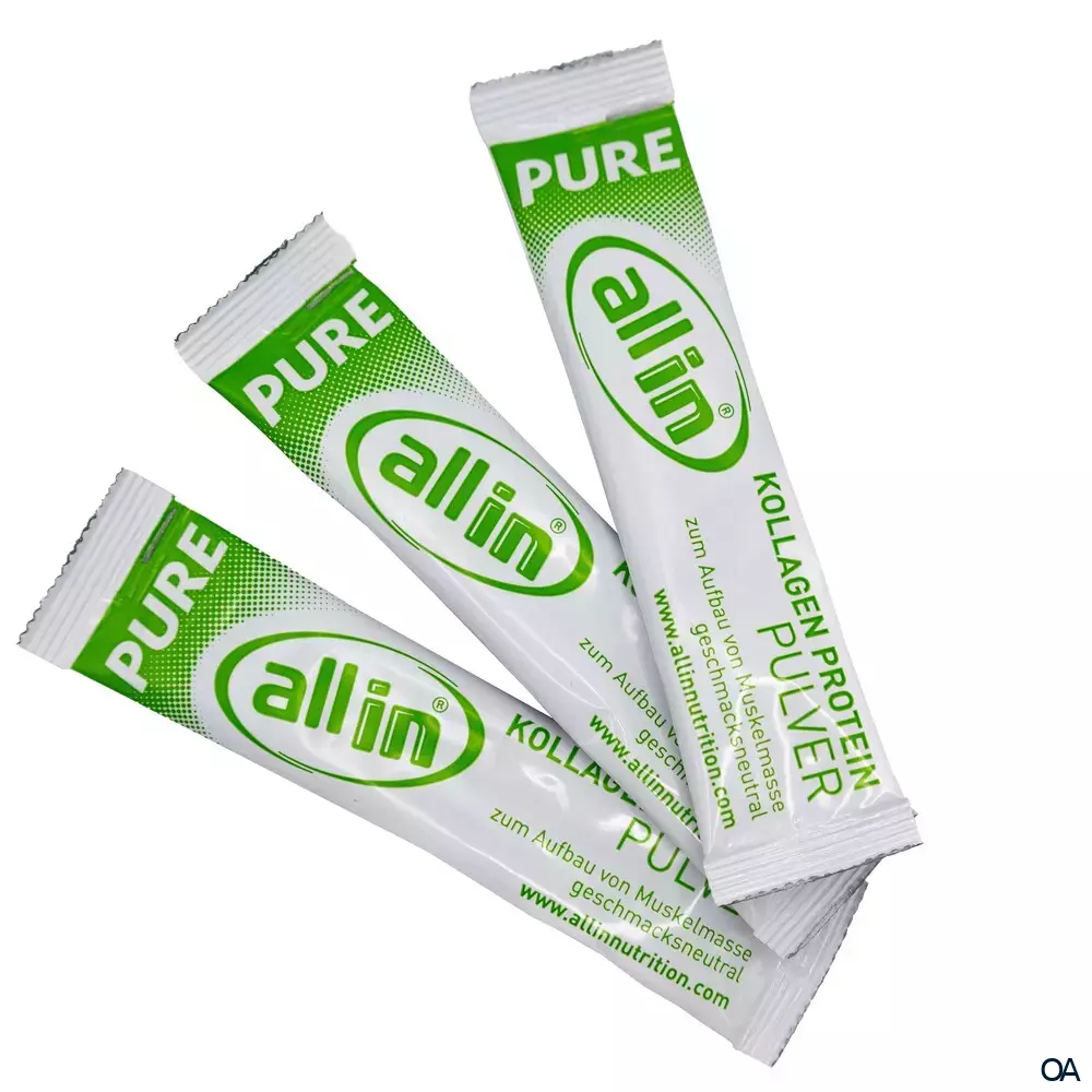 all in® PURE KOLLAGEN Protein Pulver Sticks 5 g all in® PURE KOLLAGEN Protein Pulver Sticks 5 g