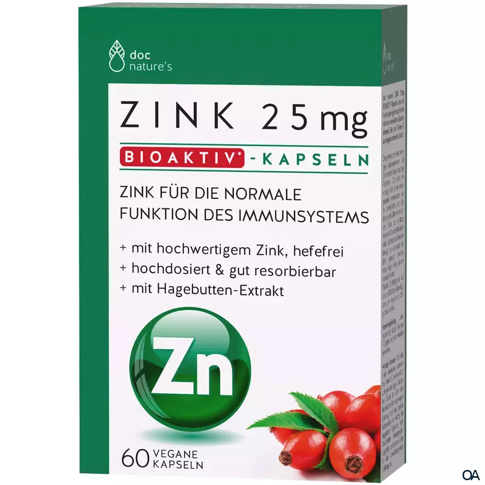 doc nature‘s ZINK 25mg Bioaktiv-Kapseln