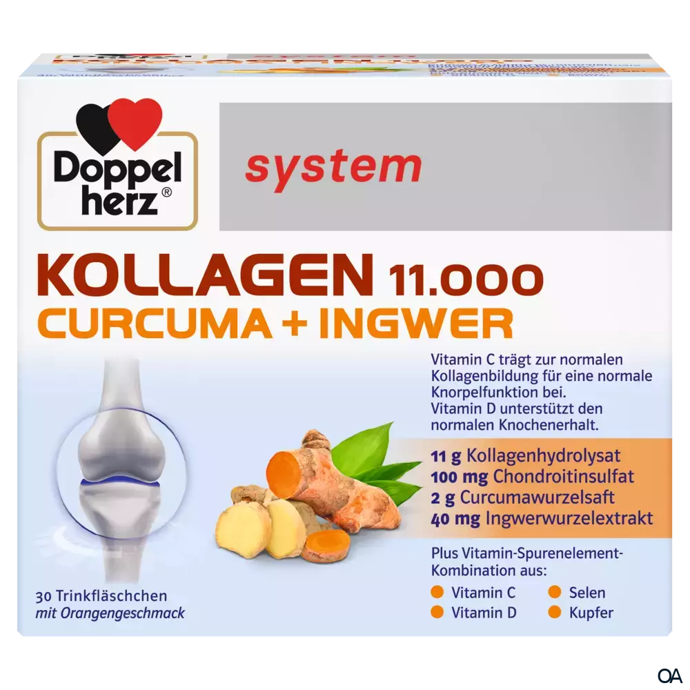 Doppelherz system KOLLAGEN 11.000 CURCUMA + INGWER Trinkfläschchen Doppelherz system KOLLAGEN 11.000 CURCUMA + INGWER Trinkfläschchen