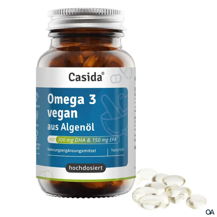 Casida® Omega 3 Vegan aus Algenöl Kapseln Casida® Omega 3 Vegan aus Algenöl Kapseln