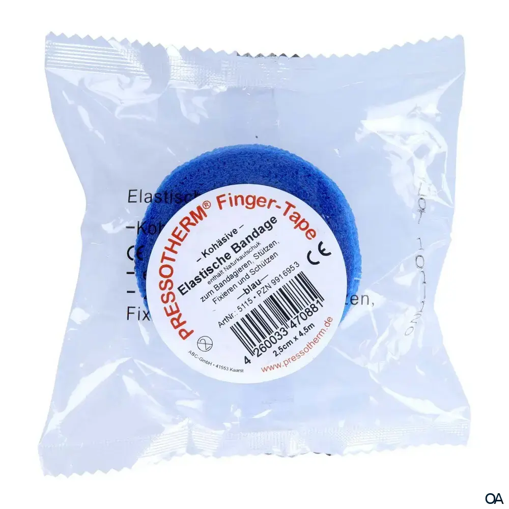 Pressotherm® Finger-Tape Kohäsive Elastische Bandage, 2,5 cm x 4,5 m - Blau