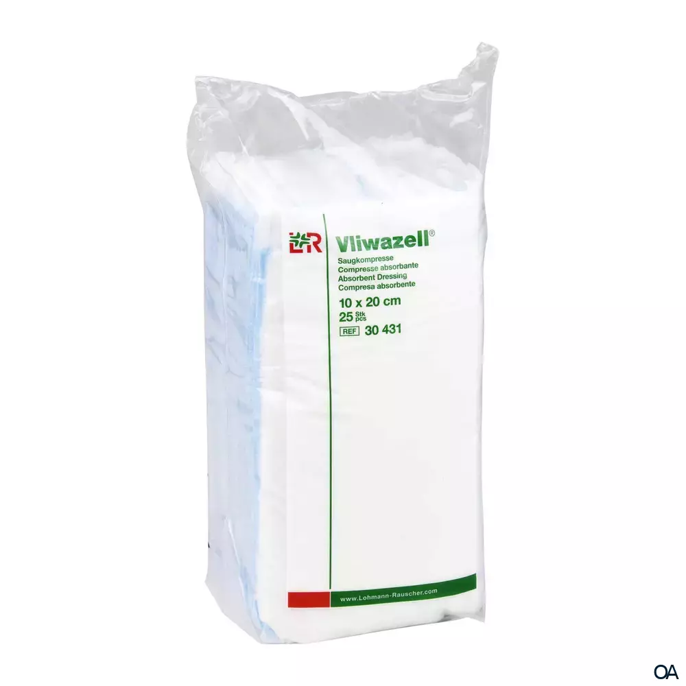 Vliwazell® hochsaugfähige Wundauflage unsteril, 10 x 20 cm im Folienbeutel