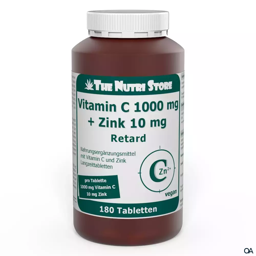 The Nutri Store Vitamin C 1000 mg + Zink 10 mg Langzeit Tabletten