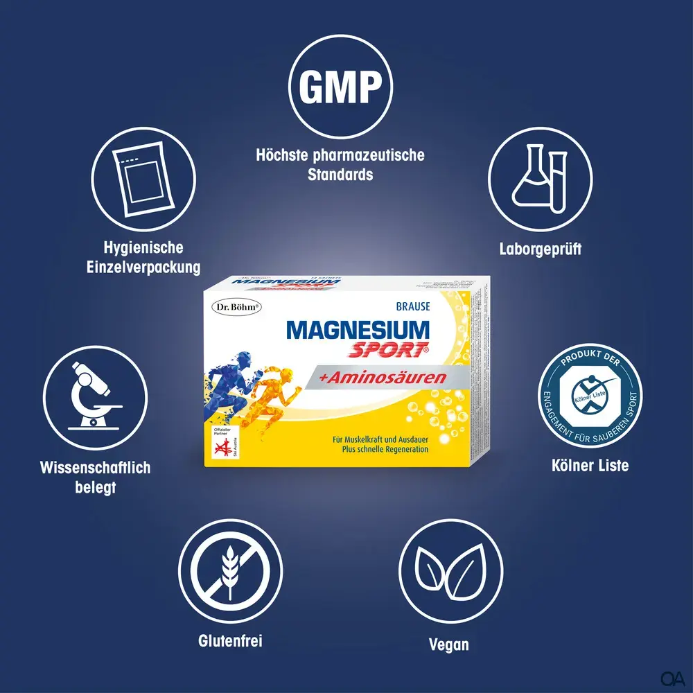 Dr. Böhm® Magnesium Sport® + Aminosäuren Brausegranulat Sachets