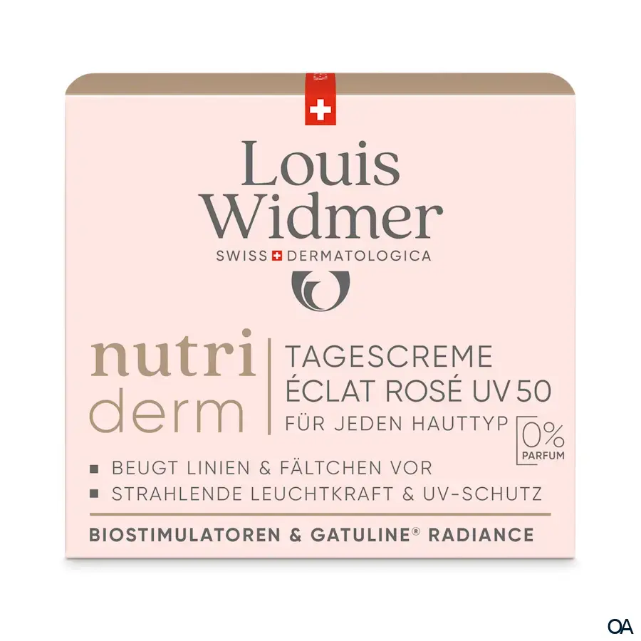 Louis Widmer nutriderm Tagescreme Éclat Rosé UV 50 - leicht parfümiert