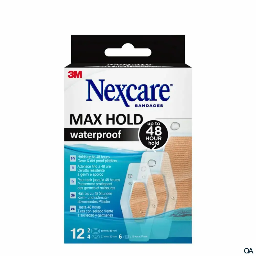 3M Nexcare™ Max Hold Waterproof Pflaster, 3 Größen assortiert 3M Nexcare™ Max Hold Waterproof Pflaster, 3 Größen assortiert