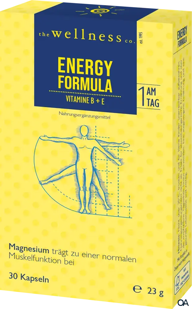 Wellness ENERGY FORMULA mit MAGNESIUM + B-Vitamine + Vitamin E Kapseln