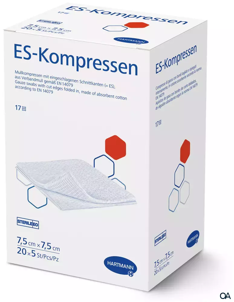 ES-Kompressen 16fach, steril, 7,5 x 7,5 cm, 20 x 5 Stück