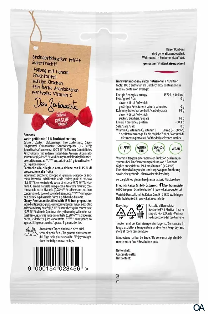 Kaiser Kirsche Aronia Hustenbonbons