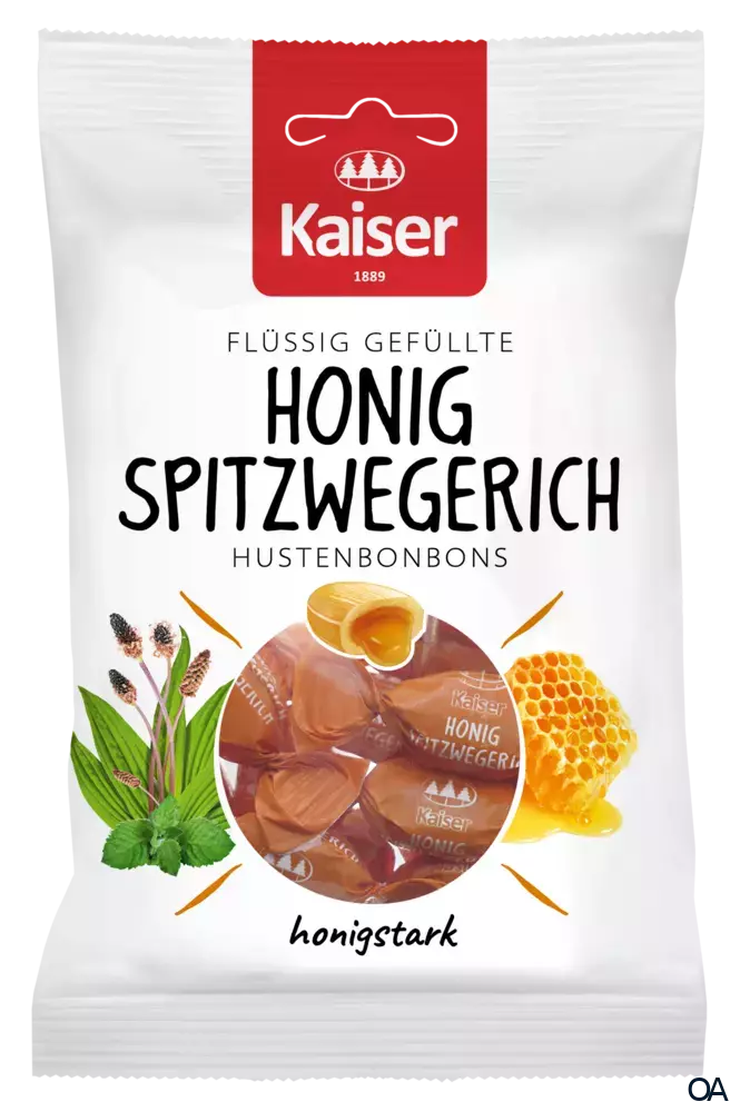 Kaiser Honig Spitzwegerich Hustenbonbons flüssig gefüllt mit Honig