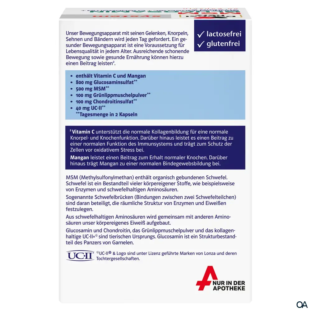 Doppelherz system MSM Glucosamin GRÜNLIPPMUSCHEL + CHONDROITIN + VITAMIN C Kapseln
