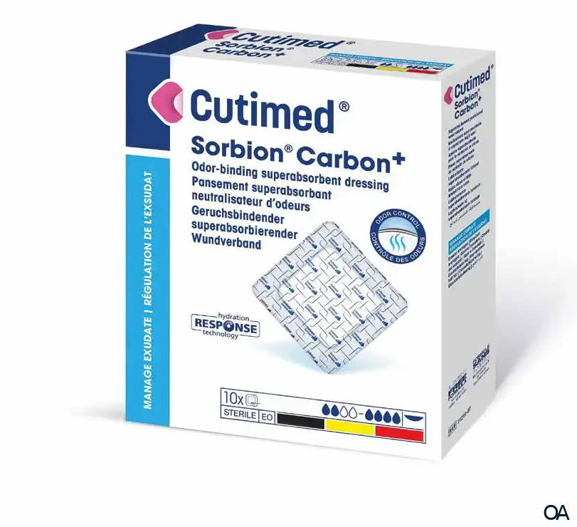 Cutimed® Sorbion® Carbon+ geruchsbindender superabsorbierender Wundverband steril 15 x 25 cm