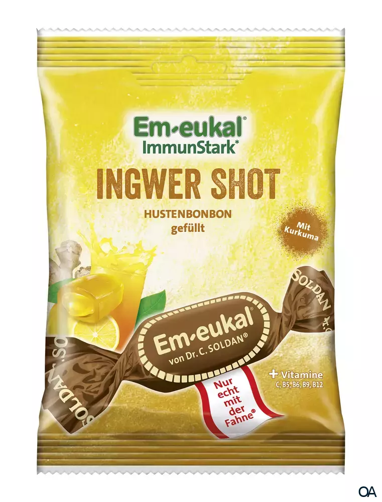 Em-eukal Ingwer Shot Hustenbonbons, gefüllt