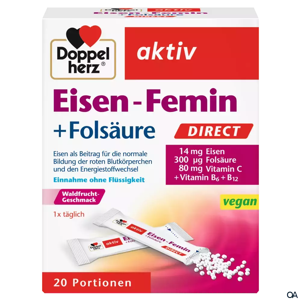 Doppelherz aktiv Eisen-Femin + Folsäure DIRECT Sticks Doppelherz aktiv Eisen-Femin + Folsäure DIRECT Sticks