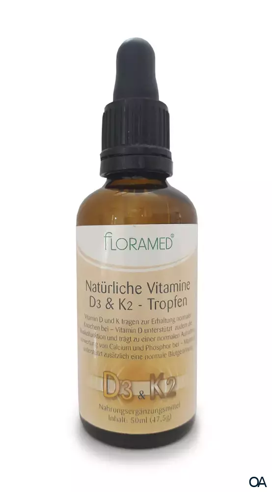 Floramed Natürliche Vitamine D3 & K2 Tropfen