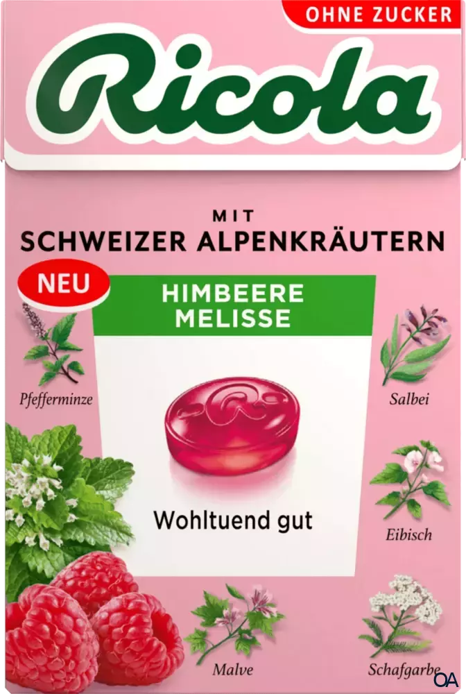 Ricola Himbeere Melisse Bonbons Zuckerfrei Box