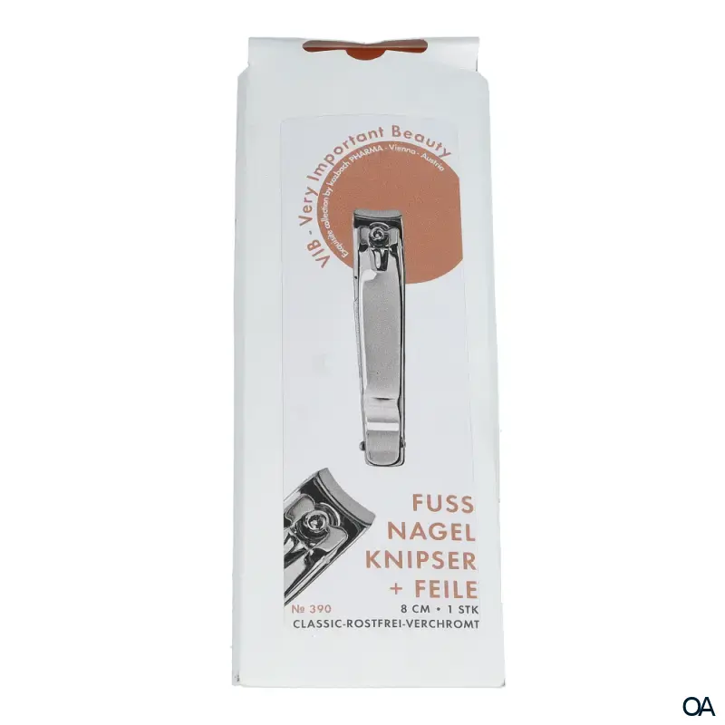 Kozbach Pharma 390 Fußnagelknipser konkave Schneide, mit Feile, verchromt, 8 cm