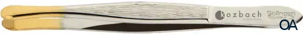 Kozbach Pharma 311 Pinzette, rund 7,5 cm, Spitze vergoldet