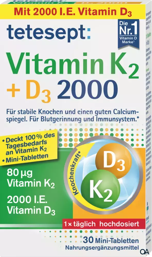 tetesept Vitamin K2 + D3 2000 Tabletten tetesept Vitamin K2 + D3 2000 Tabletten