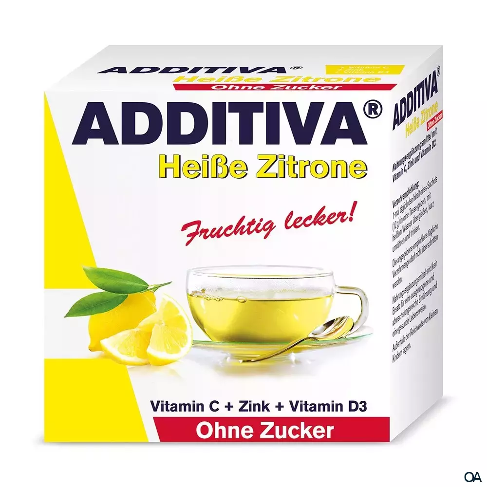 ADDITIVA® Heiße Zitrone Heißgetränkepulver ohne Zucker 10 g ADDITIVA® Heiße Zitrone Heißgetränkepulver ohne Zucker 10 g