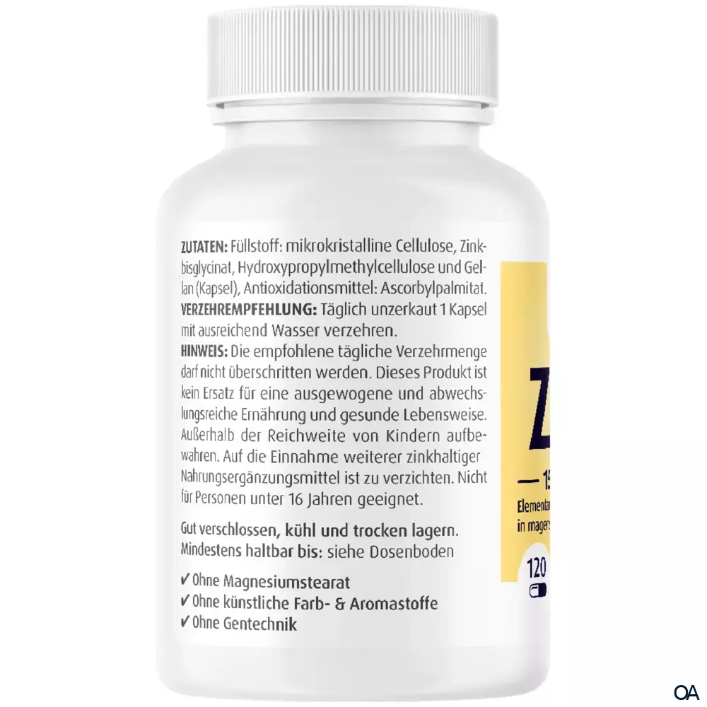 ZeinPharma Zink Glycinat Kapseln 15 mg