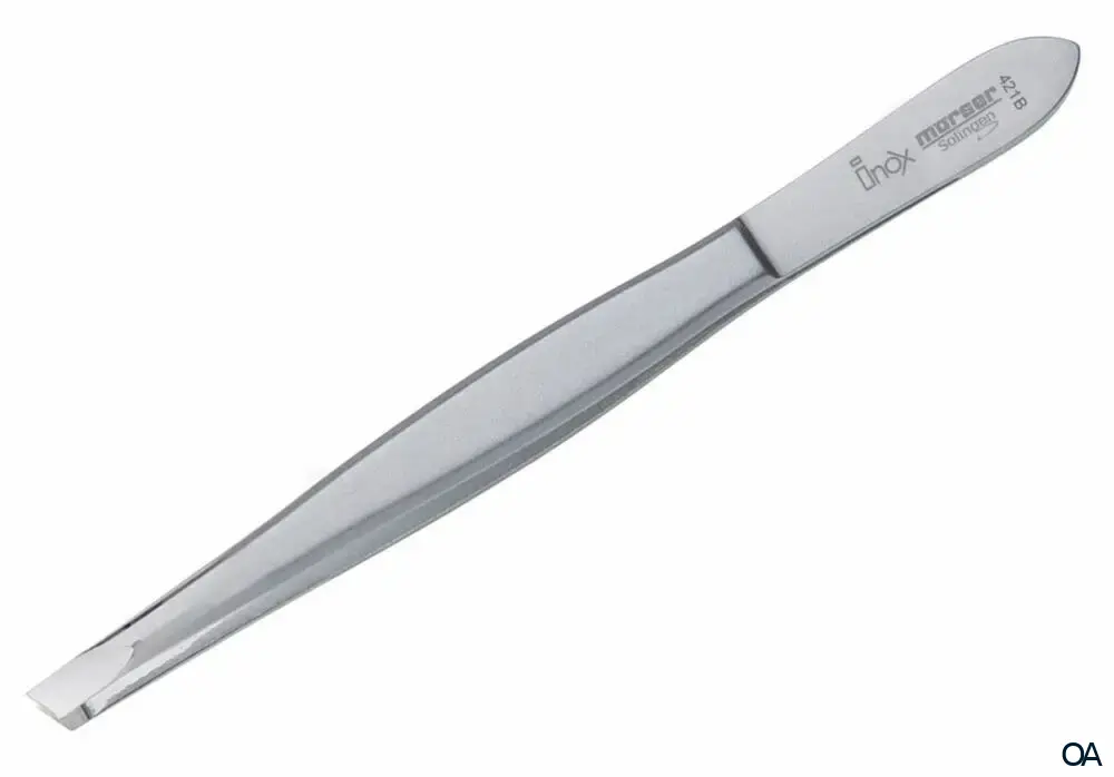 Mörser Solingen 421B Pinzette Inox (9 cm), schräg