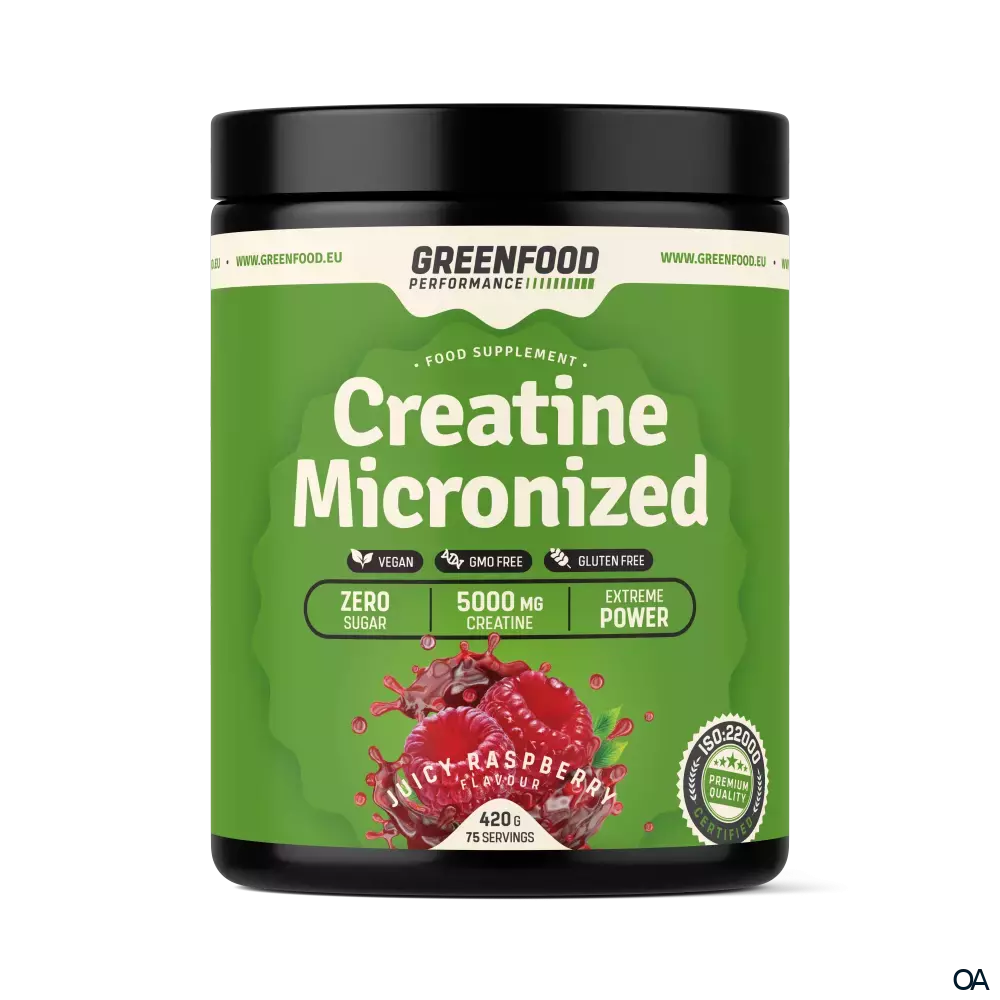 GreenFood Nutrition Performance Creatine Micronized Pulver Juicy Rapsberry GreenFood Nutrition Performance Creatine Micronized Pulver Juicy Rapsberry