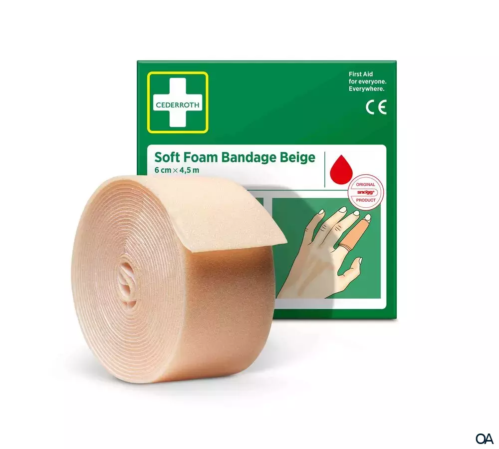 CEDERROTH Soft Foam Bandage Beige 6 cm x 4,5 m