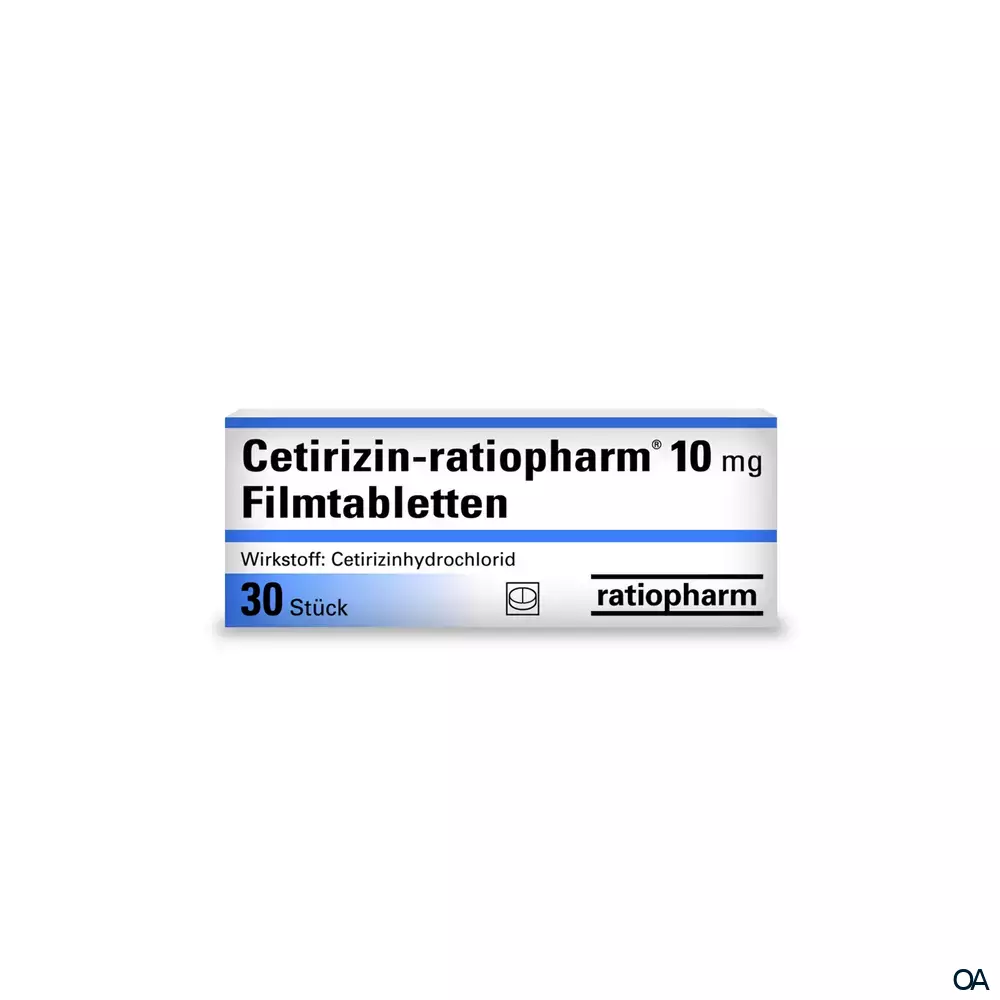 Cetirizin ratiopharm 10 mg Filmtabletten Cetirizin ratiopharm 10 mg Filmtabletten
