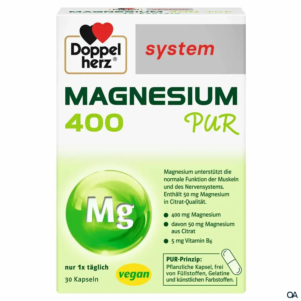 Doppelherz system Magnesium 400 Pur Kapseln Doppelherz system Magnesium 400 Pur Kapseln
