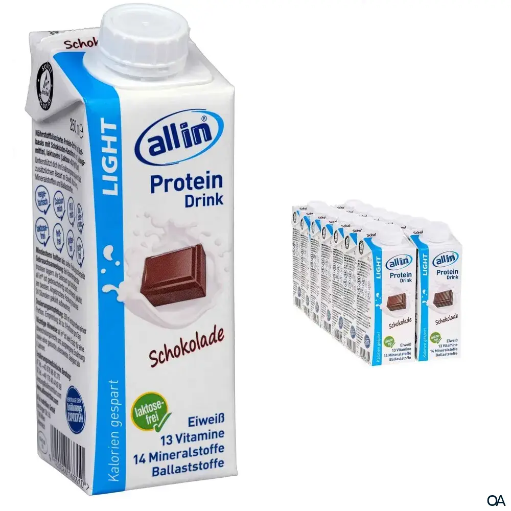 all in® LIGHT Protein Drink Schokolade (14 x 250 ml) all in® LIGHT Protein Drink Schokolade (14 x 250 ml)