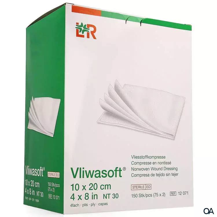 Vliwasoft® Vliesstoffkompressen, steril, 4-lagig, 20 x 10 cm